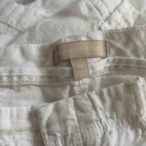 White linen pants Banana Republic